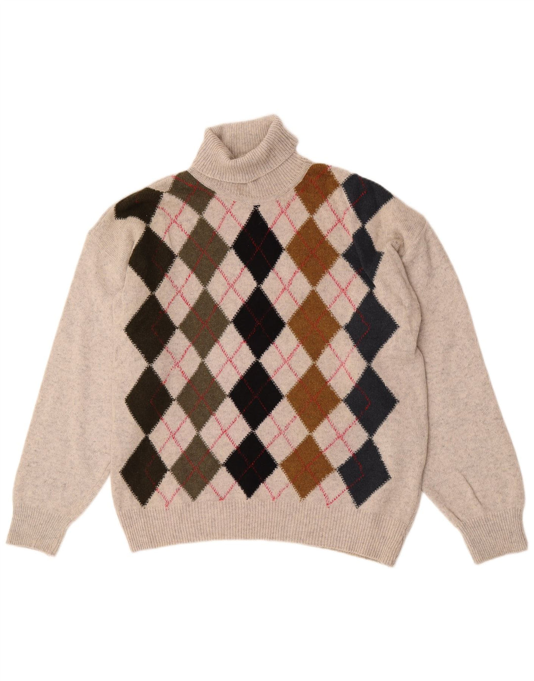 Męski sweter Tom Tino z wywijanym dekoltem IT 50 Średni szary Argyle/Diament