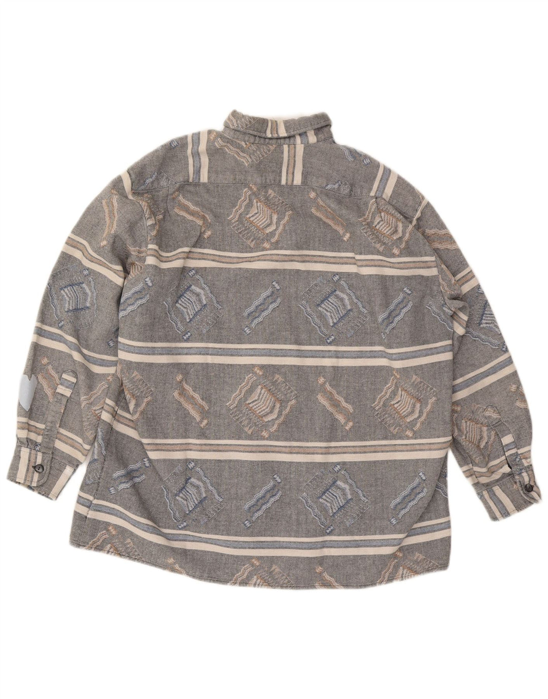 Vintage męska koszula flanelowa w duże szare paski