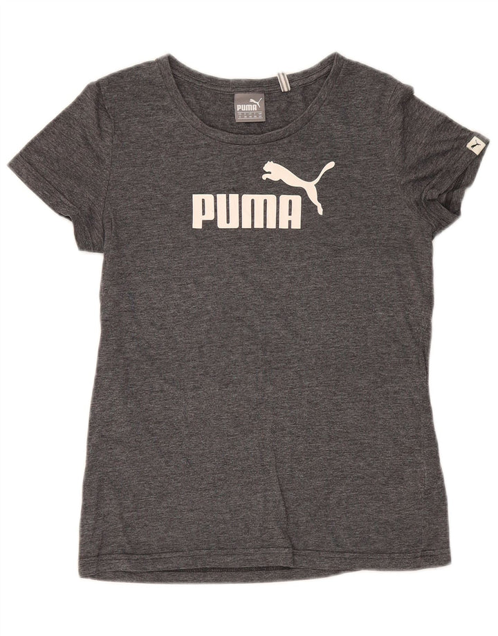 Damska koszulka z grafiką Puma Top UK 10, mała, szara, nakrapiana, poliester