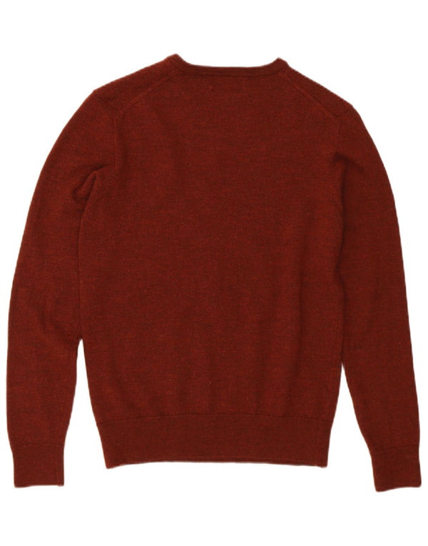 Damski sweter ZARA z dekoltem w kształcie litery V, UK 12, średni brązowy wełniany