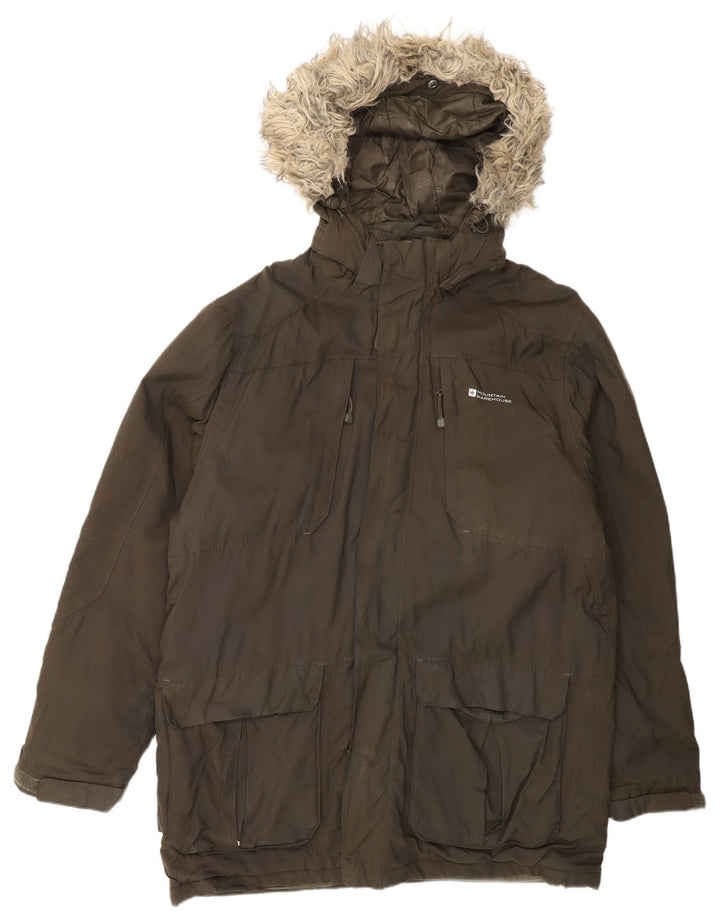 Męska kurtka parka z kapturem Mountain Warehouse UK 38 Średni brązowy nylon