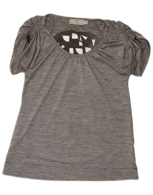 Adidas Damska Tunika Stella McCartney Graphic Top EU 36 Mały Szary Poliester