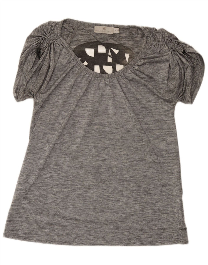 Adidas Damska Tunika Stella McCartney Graphic Top EU 36 Mały Szary Poliester
