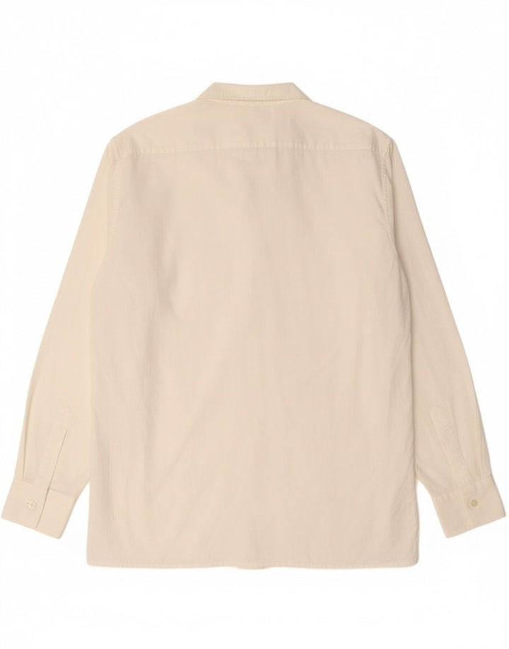 Koszula męska w stylu vintage, średnia biała bawełna