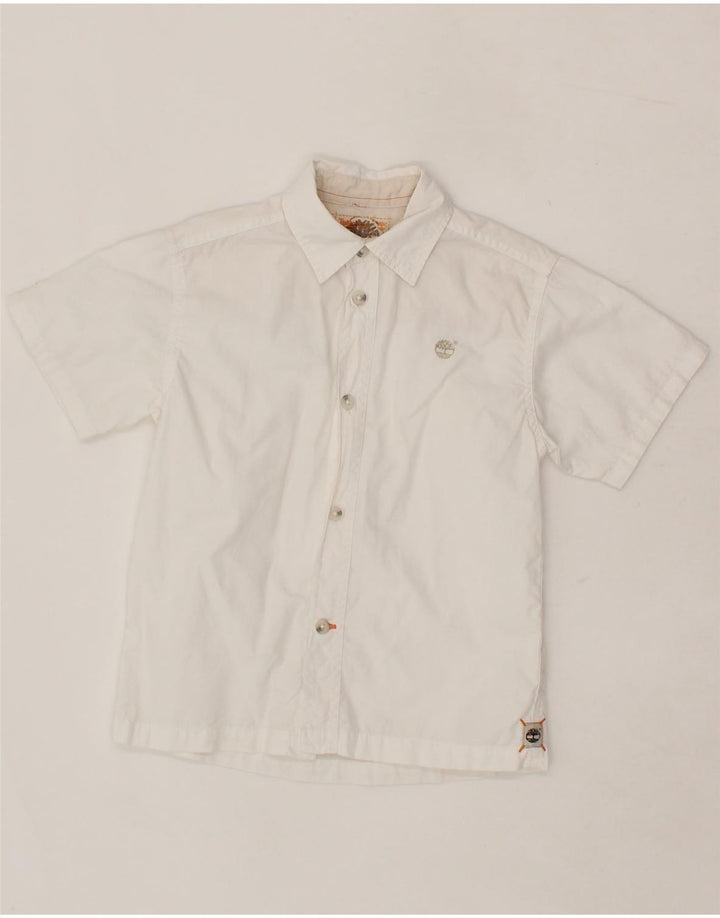 TIMBERLAND Boys Short Sleeve Shirt 3-4 Years White Vintage Timberland and Second-Hand Timberland from Messina Hembry 