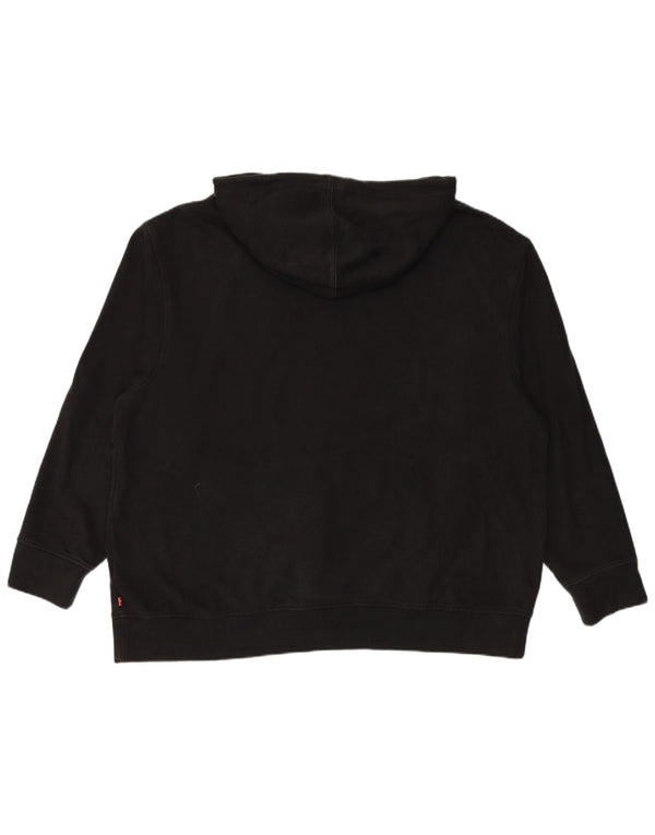LEVI'S Męski sweter z kapturem i grafiką, 2XL, czarny, bawełniany