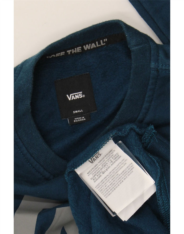 Męski sweter z grafiką VANS, mały, niebieski, bawełniany