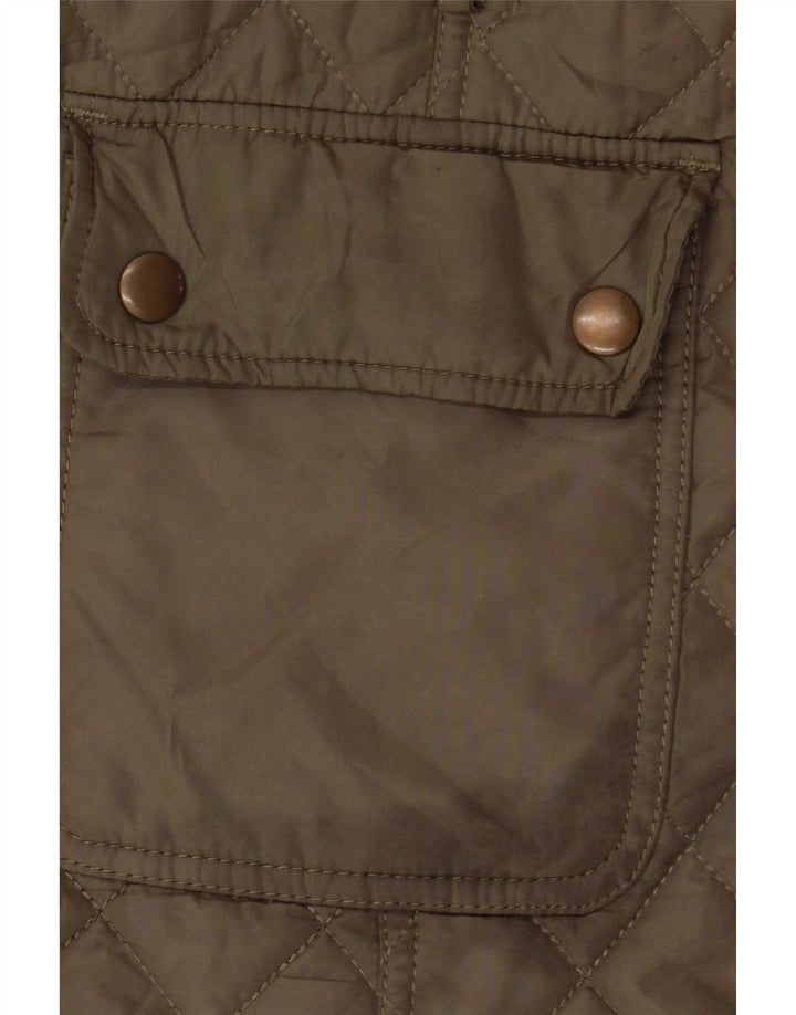 Marks & Spencer Damska pikowana kurtka UK 8, mała, z poliestru w kolorze khaki
