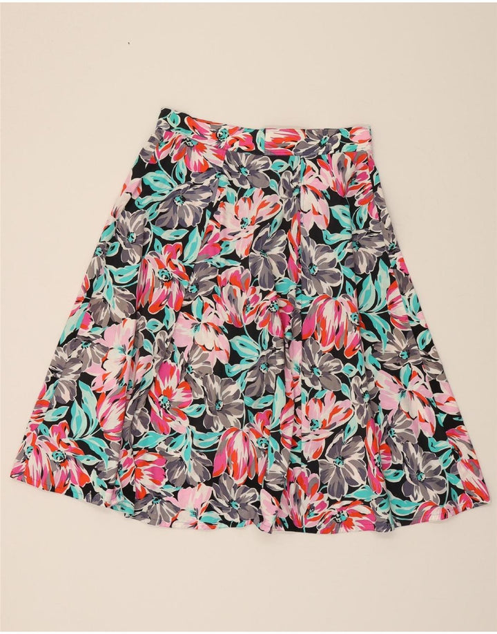 VINTAGE Womens Flared Skirt W32 Large Multicoloured Floral Vintage Vintage and Second-Hand Vintage from Messina Hembry 