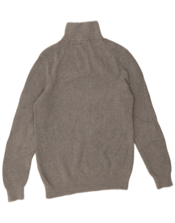 Męski sweter Zara z zamkiem błyskawicznym, średnioszary, bawełniany