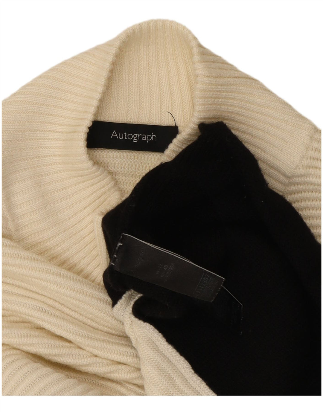 Marks & Spencer Damski sweter z golfem UK 12, średni złamanej bieli