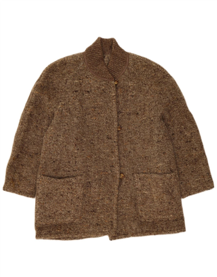 Płaszcz damski w stylu vintage UK 14, duży, beżowy, nakrapiany