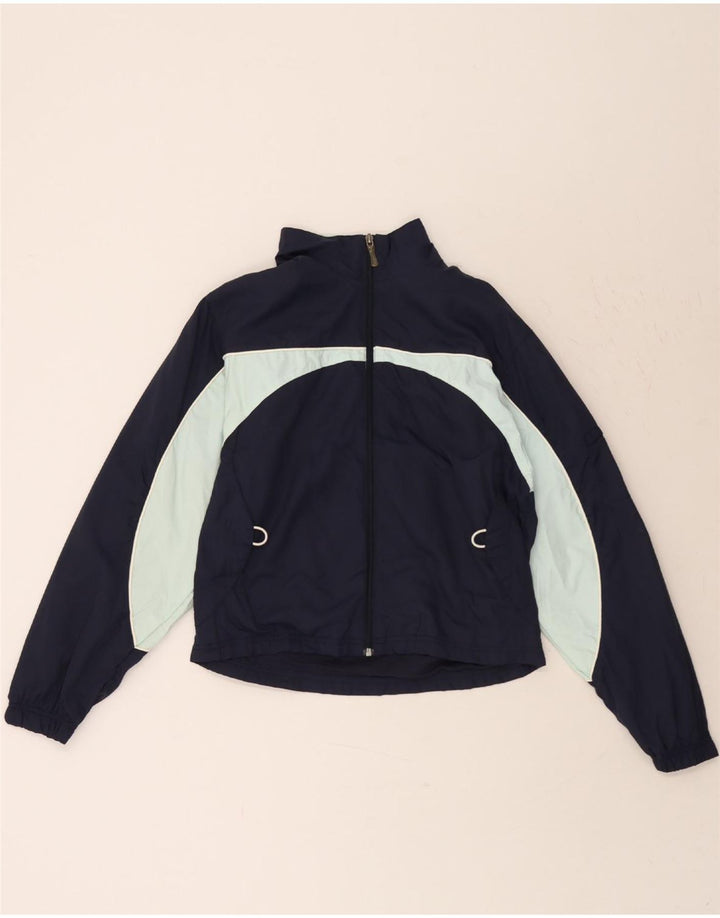 REEBOK Womens Tracksuit Top Jacket UK 12 Medium Navy Blue Colourblock Vintage Reebok and Second-Hand Reebok from Messina Hembry 