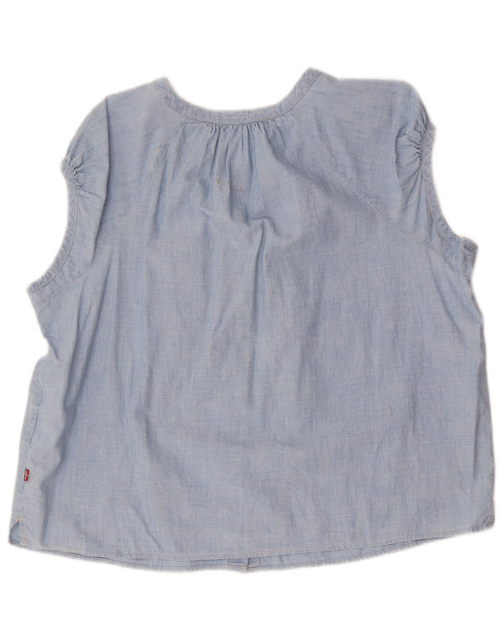 Damska bluzka koszulowa oversize Levi's UK 16, duża niebieska bawełna