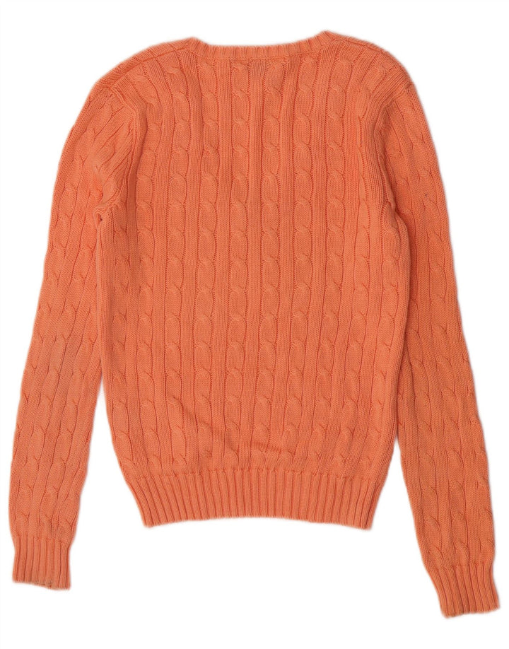 Sweter damski Ralph Lauren z dekoltem w kształcie litery V, UK 12, średni pomarańczowy