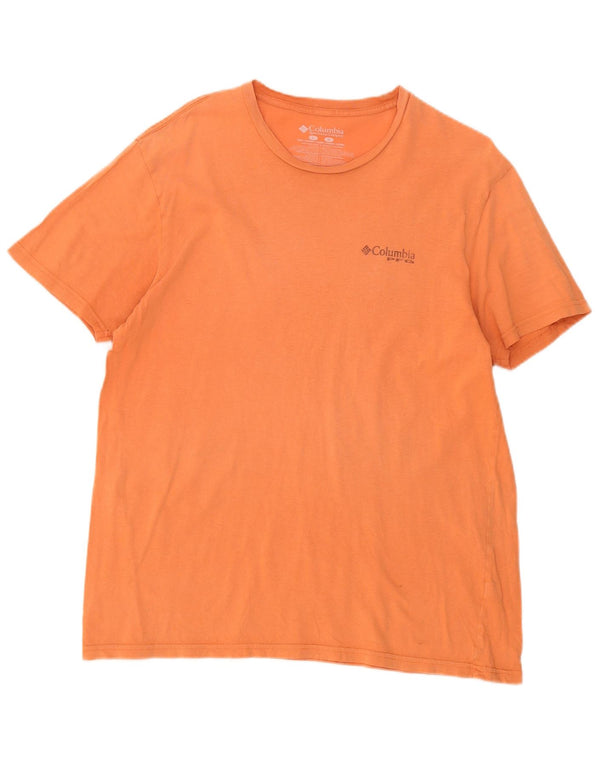Męski T-shirt z grafiką Columbia, duży, pomarańczowy, bawełniany