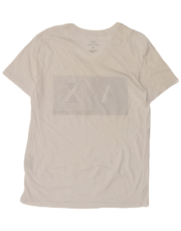 Męska koszulka z grafiką Armani Exchange, średnia, biała bawełna