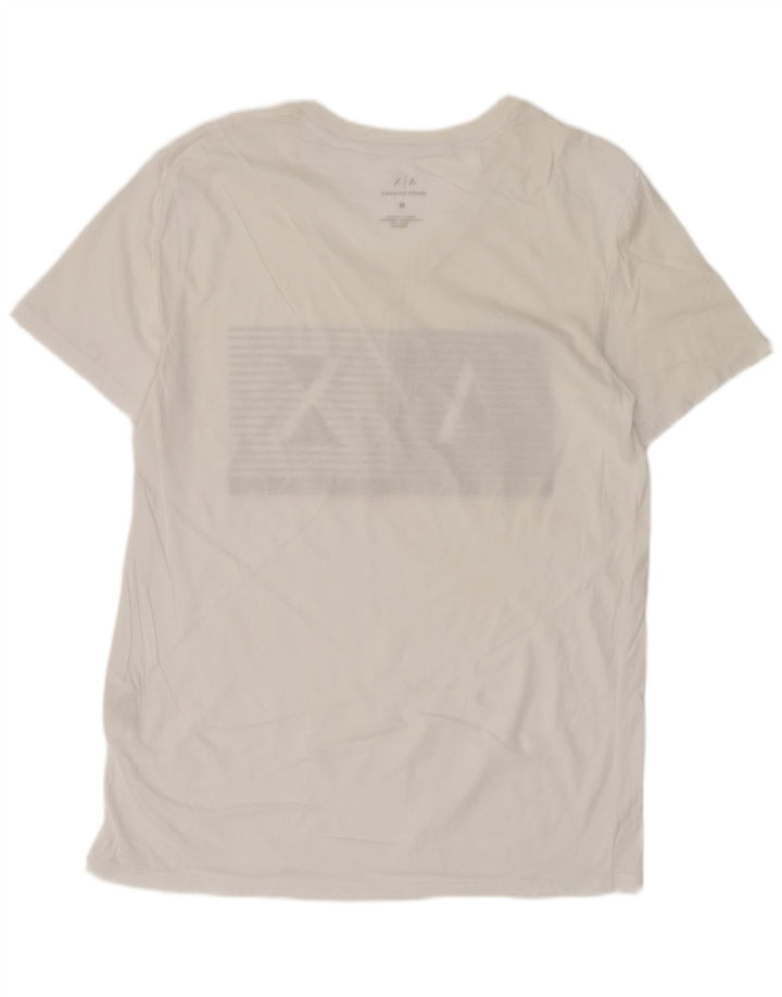 Męska koszulka z grafiką Armani Exchange, średnia, biała bawełna