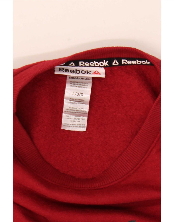 Męska bluza Reebok z grafiką, duża, czerwona, bawełniana