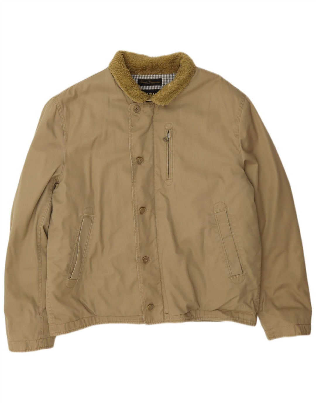 Męska kurtka wiatrówka French Connection UK 42 XL, beżowa, bawełniana