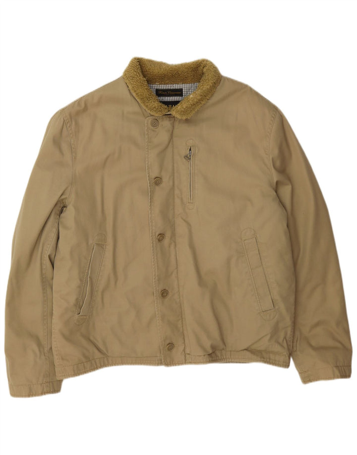 Męska kurtka wiatrówka French Connection UK 42 XL, beżowa, bawełniana