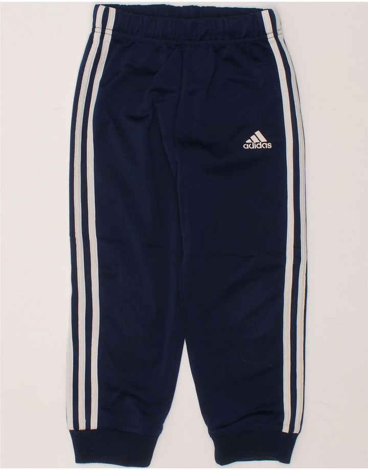 ADIDAS Boys Tracksuit Trousers Joggers 2-3 Years  Navy Blue Polyester Vintage Adidas and Second-Hand Adidas from Messina Hembry 