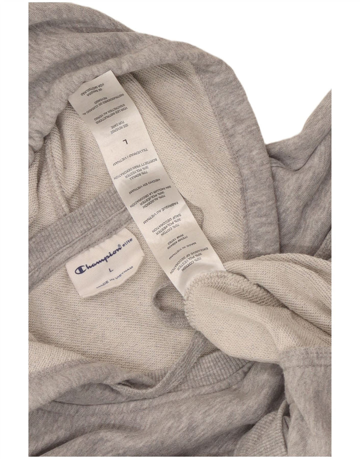 Damska bluza z kapturem Elite CHAMPION UK 16, duża, szara, nakrapiana bawełna