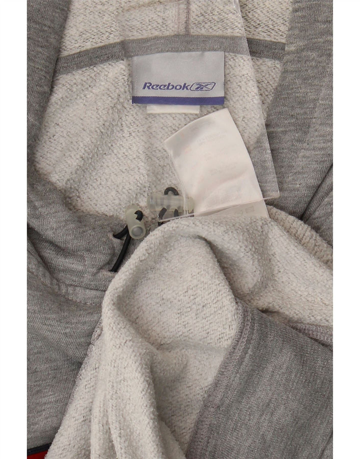 Męski sweter z kapturem Reebok XL, szary, nakrapiany, z poliestru