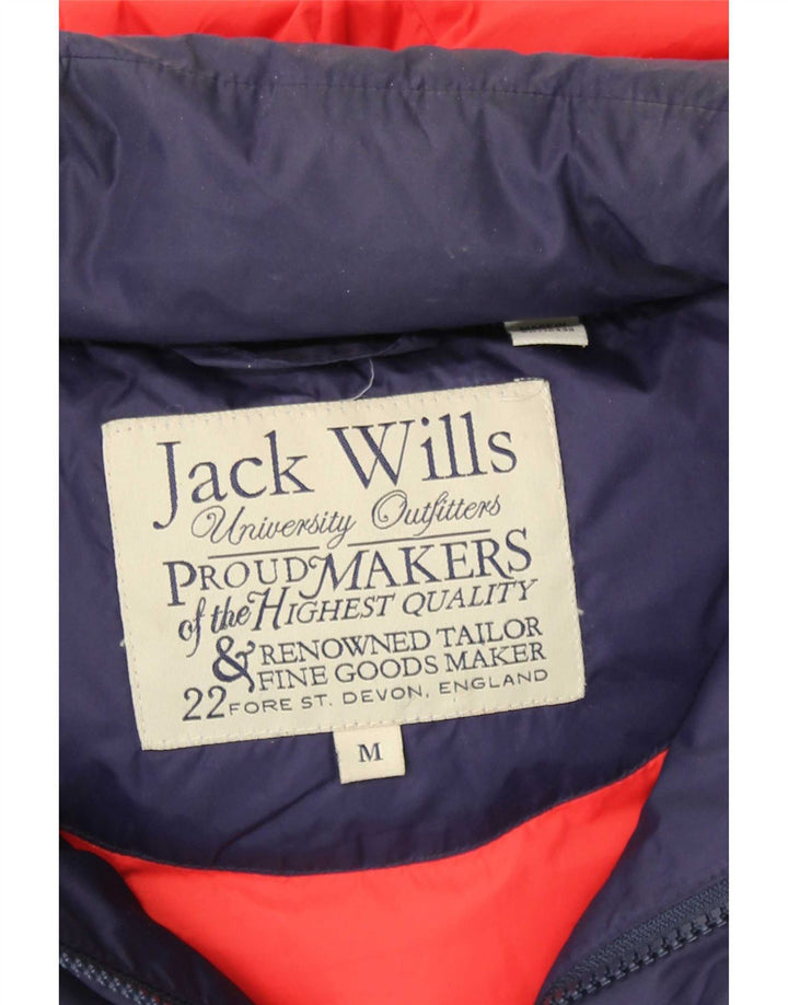 Męska wyściełana kamizelka z kapturem Jack Wills UK 38, średni granatowy poliester