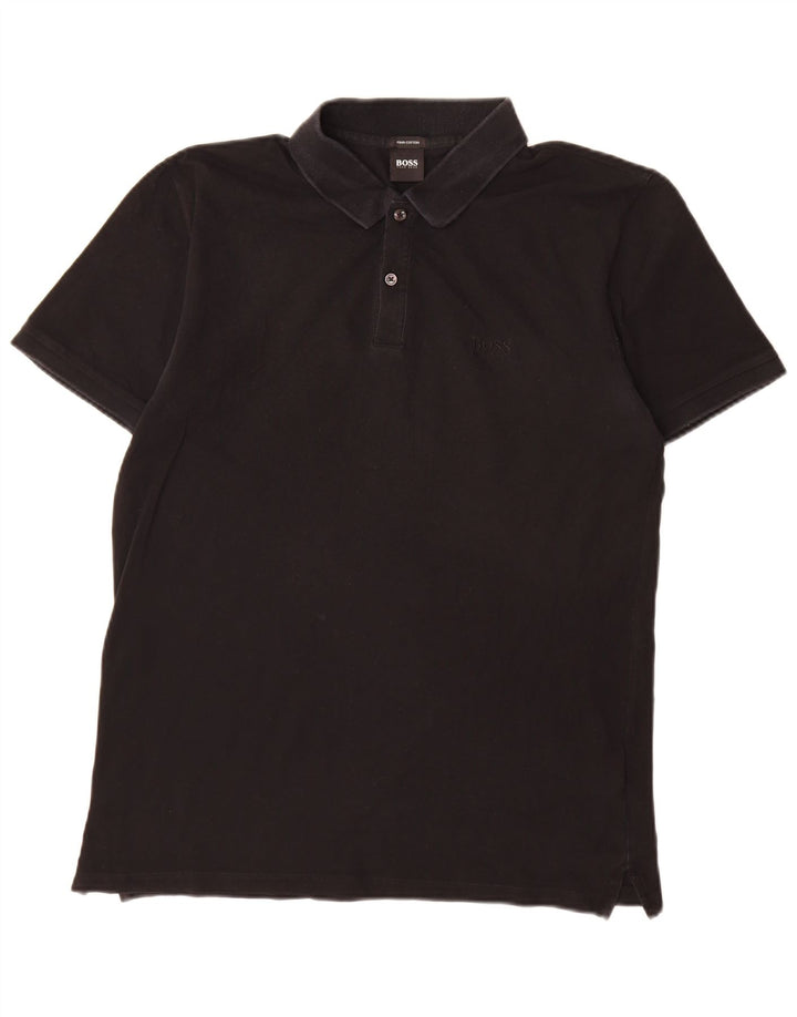 Męska koszulka polo Hugo Boss, duża, czarna, bawełniana