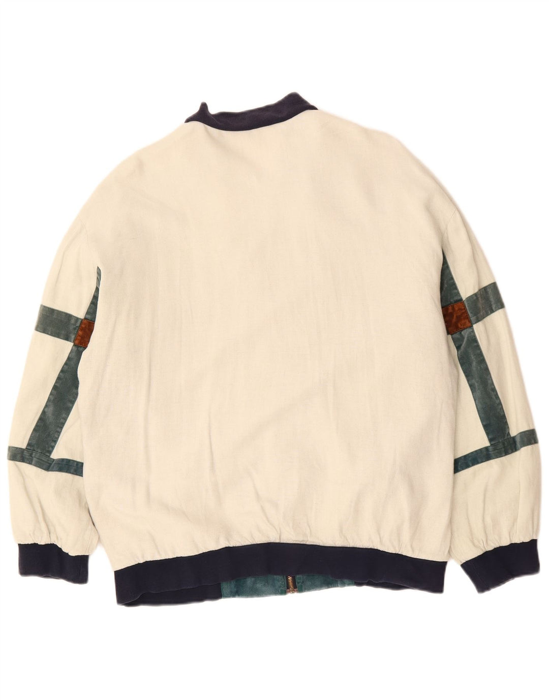 Męska kurtka bomberka o luźnym kroju VINTAGE UK 36, mała w kolorze złamanej bieli