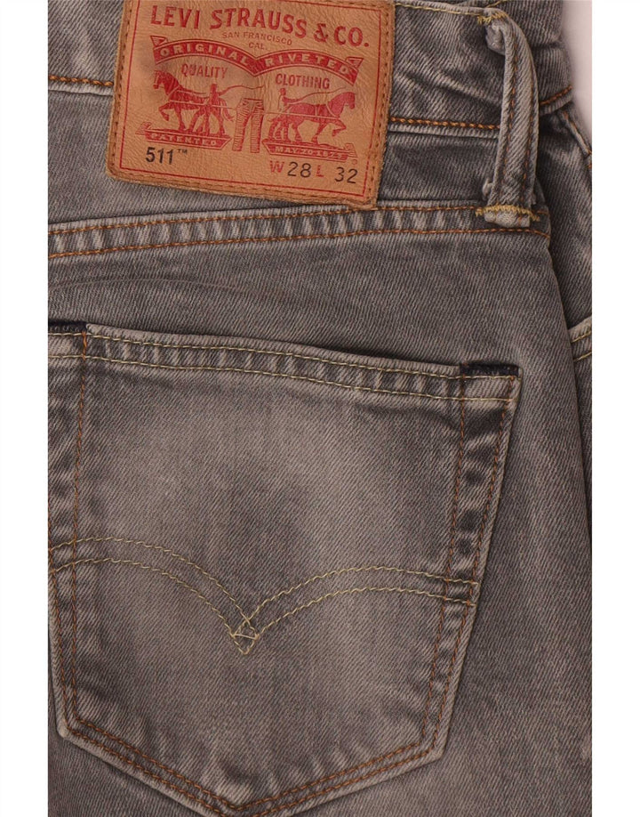 Męskie jeansy Levi's 511 Slim W28 L32 Szara bawełna