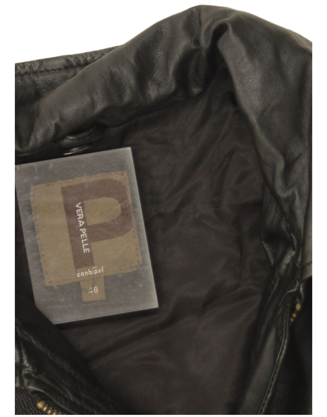 Conbipel Męska skórzana kurtka wojskowa IT 48 Średnia czarna skóra