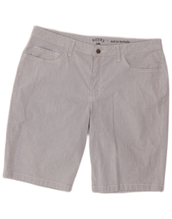 Bermudy damskie Lee Riders Mid Rise US 16 2XL W36 Niebieskie prążki