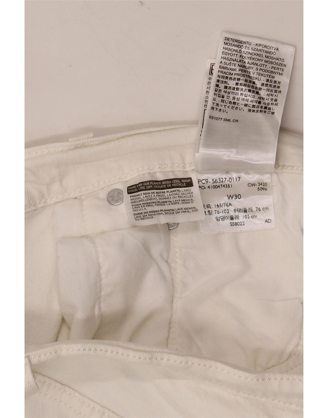 Damskie spodenki jeansowe LEVI'S 501 W30 Średniobiała bawełna