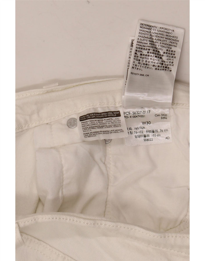 Damskie spodenki jeansowe LEVI'S 501 W30 Średniobiała bawełna