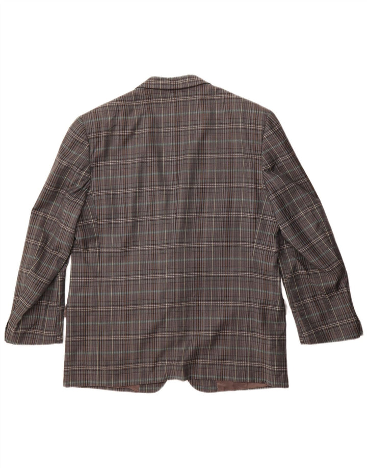 Męska marynarka zapinana na 2 guziki Gianluca Lorenzi IT 56 3XL Szara wełniana kratka