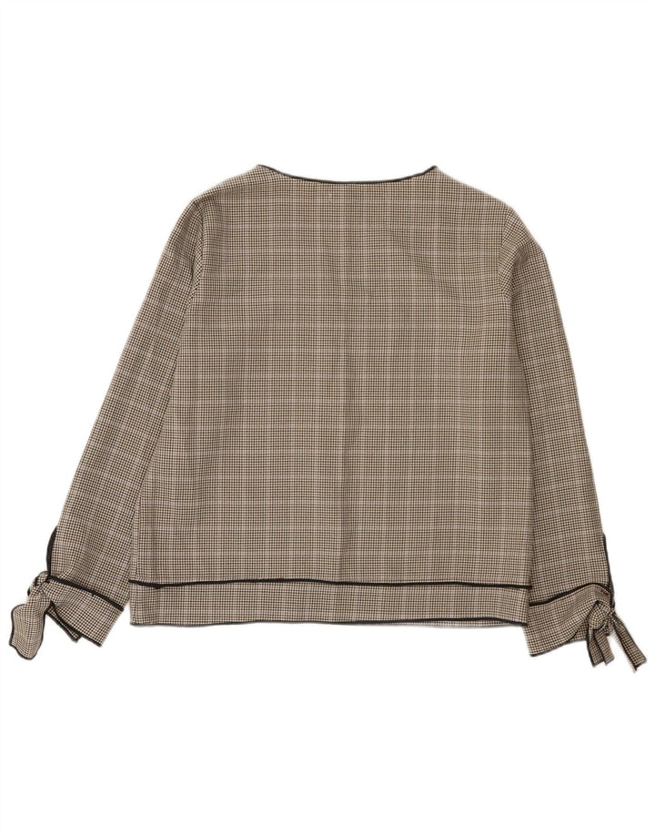 Damska bluzka z długim rękawem Zara Top UK 10 Small Grey Houndstooth