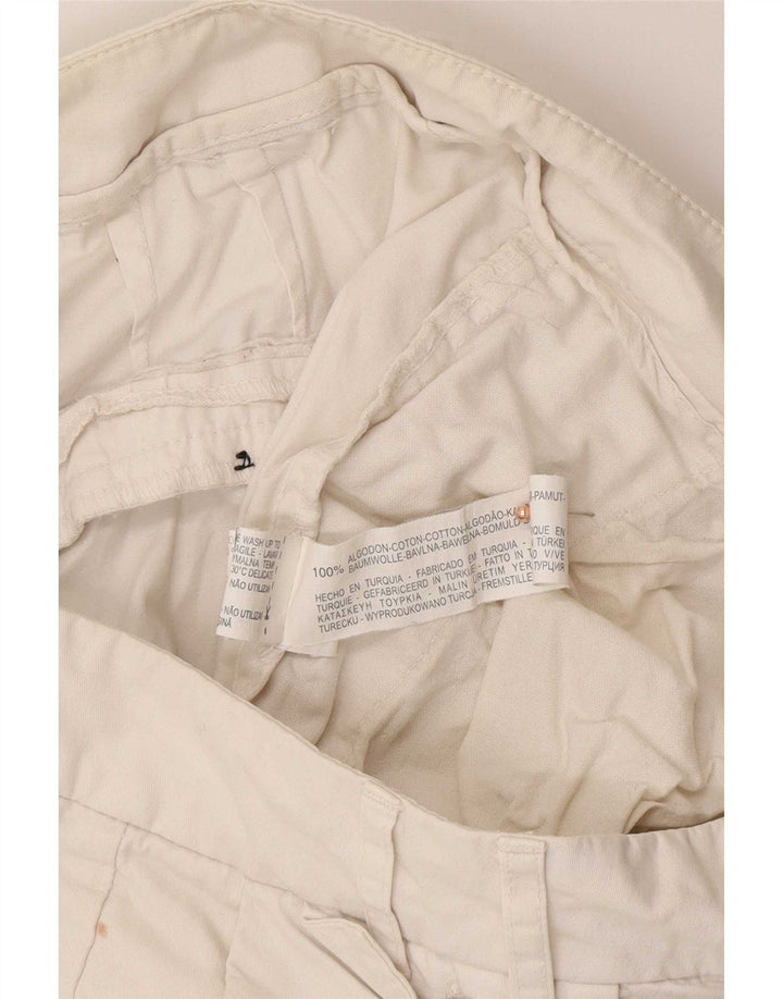 Spodnie damskie Zara Slim Chino, średnie W32 L30, biała bawełna