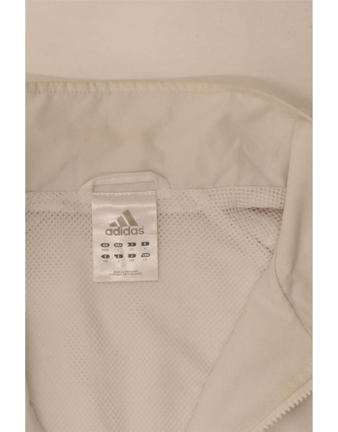 Adidas Męska bluza dresowa UK 44/46 Duży biały poliester z blokami kolorów