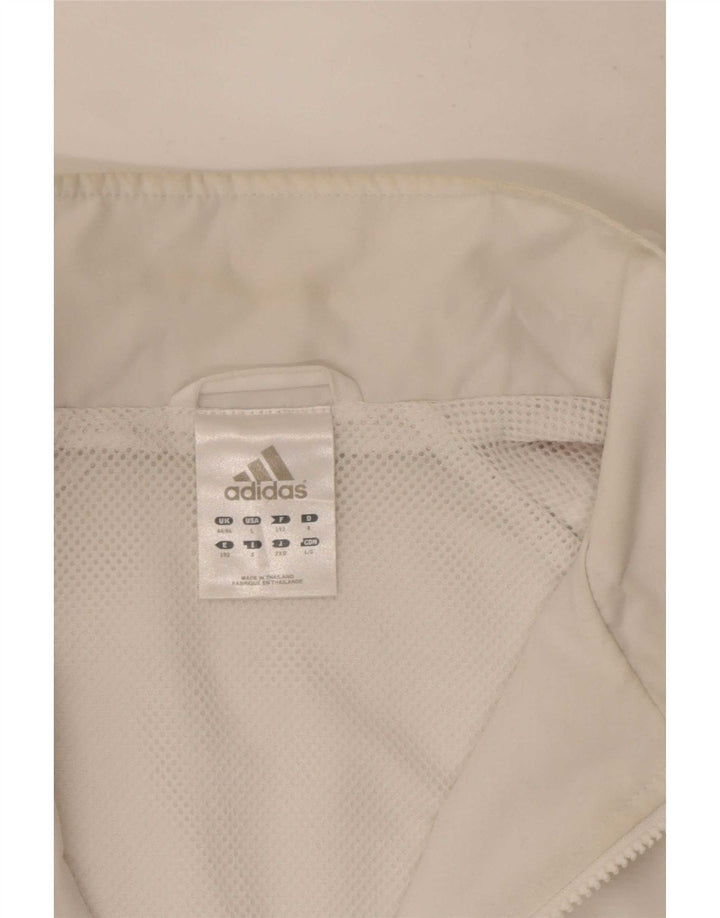 Adidas Męska bluza dresowa UK 44/46 Duży biały poliester z blokami kolorów
