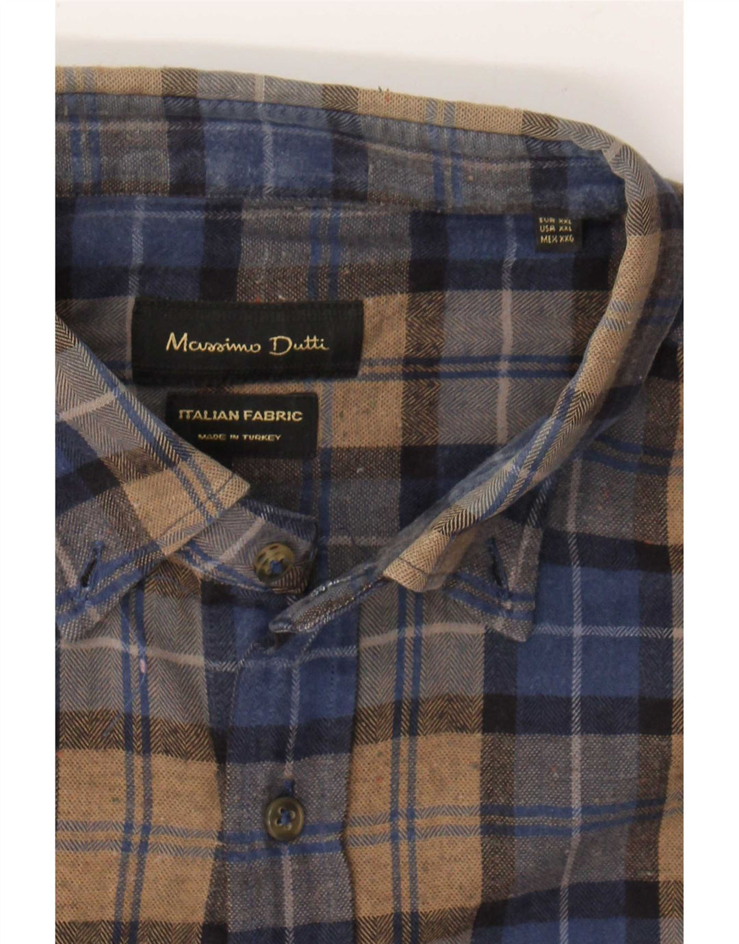 Męska koszula flanelowa Massimo Dutti 2XL w brązową kratkę