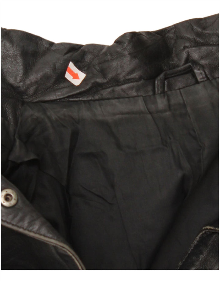 Damska kurtka skórzana oversize VINTAGE EU 42, duża czarna skóra