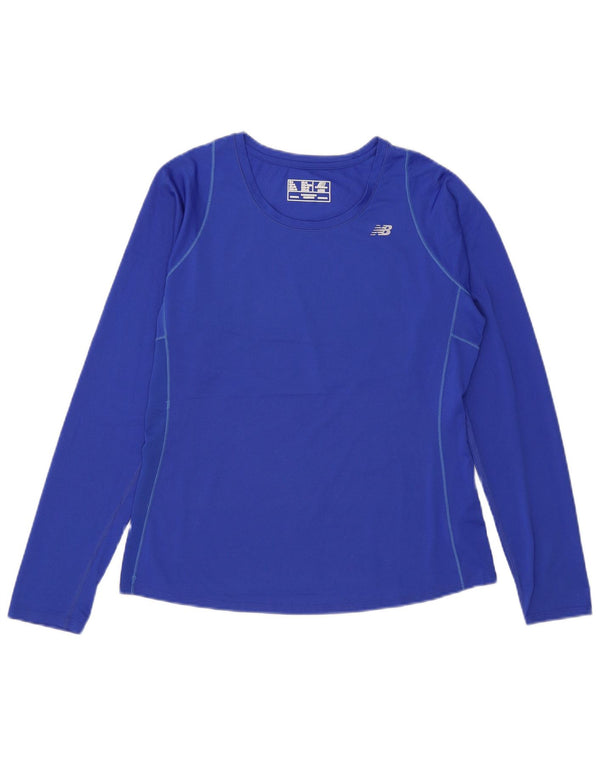 Damski top New Balance z długim rękawem, UK 14, duży niebieski poliester