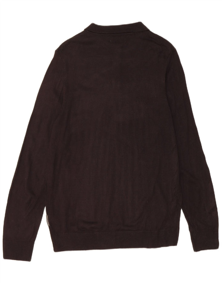 Męski sweter polo French Connection, duży, czarny akryl