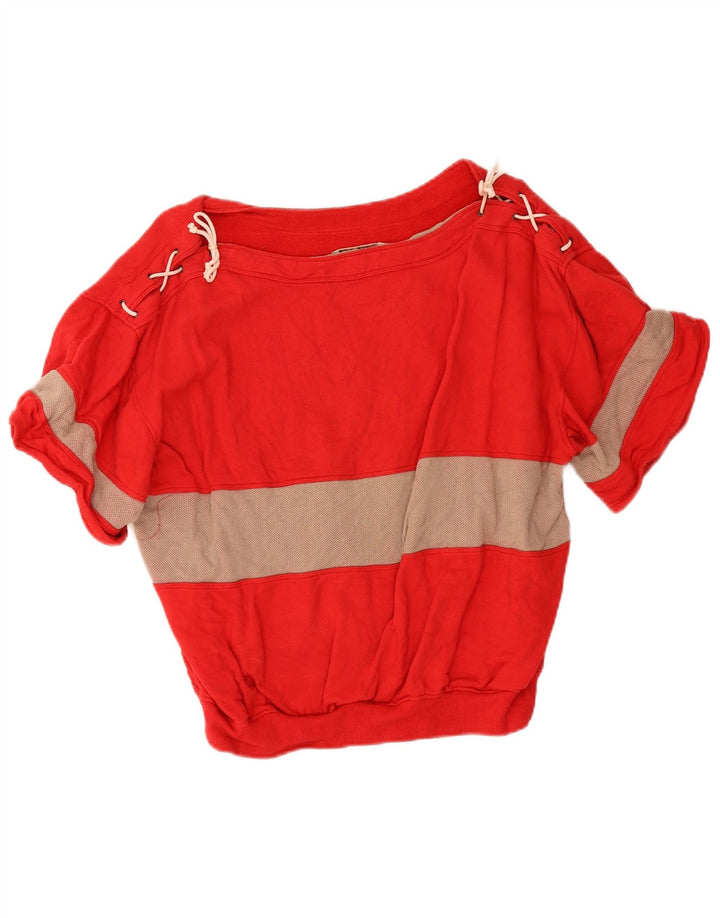 Damski sweter L'Uomo Crop Bluza UK 16, duży czerwony blok kolorów