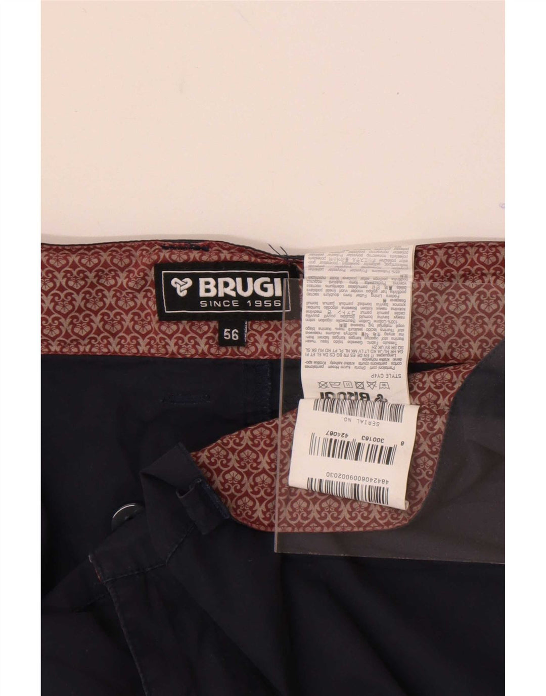 Męskie spodenki Chino Brugi W38 XL, granatowe, bawełniane