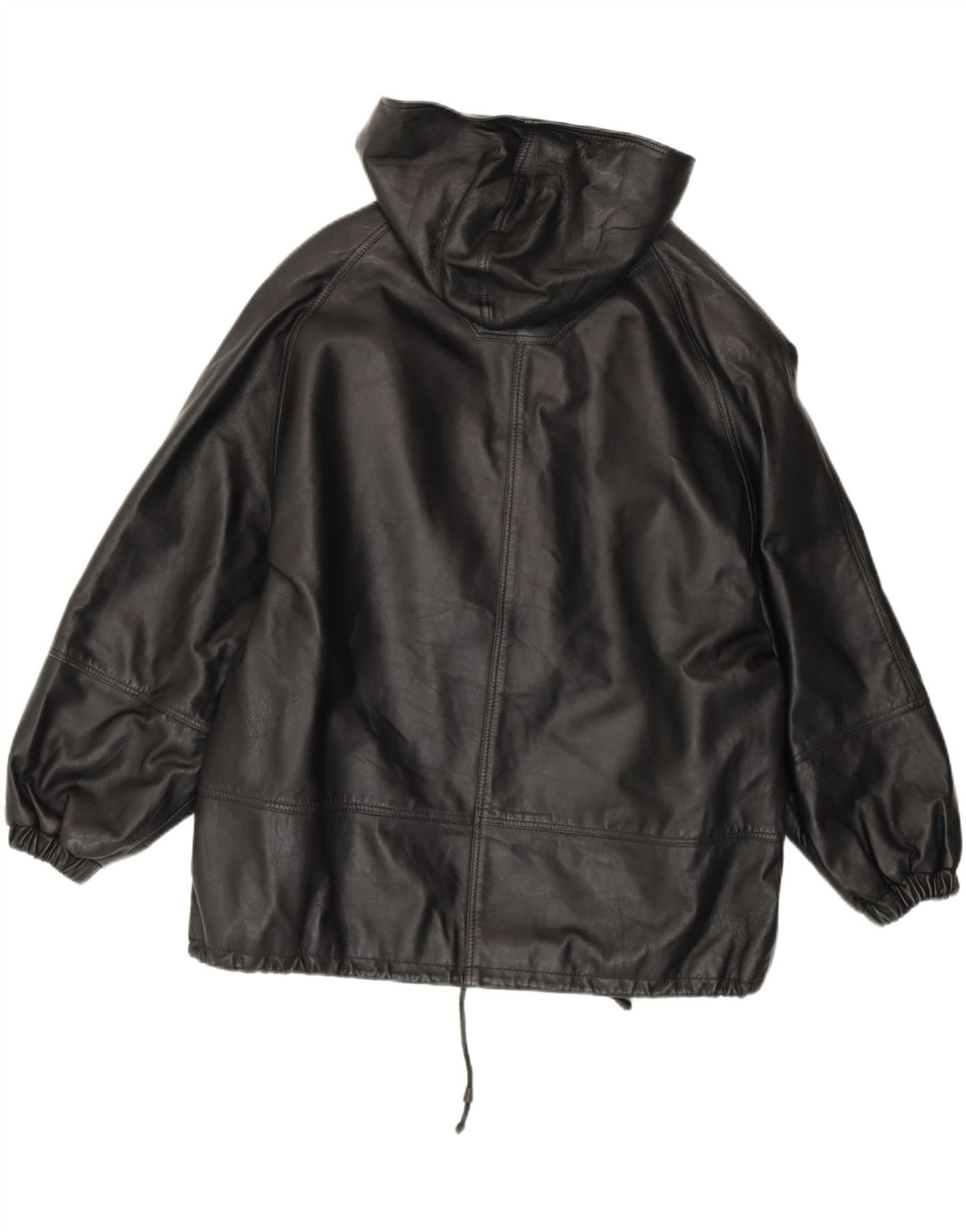 CONBIPEL Damska kurtka typu oversize z kapturem IT 42, średnia czarna skóra