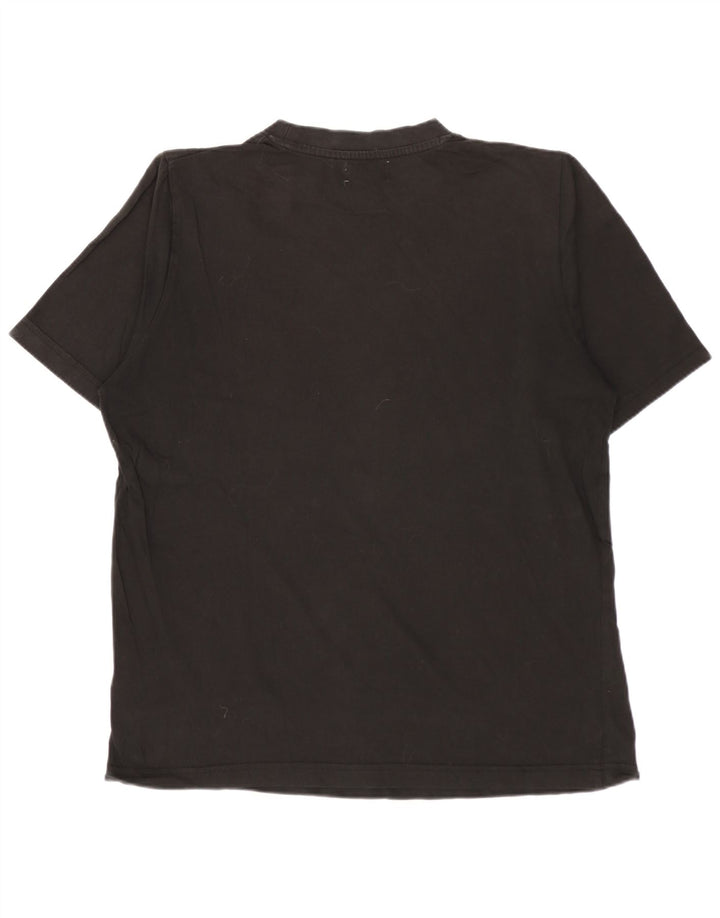 Męski T-shirt z grafiką KAPPA, mały, czarny, bawełniany