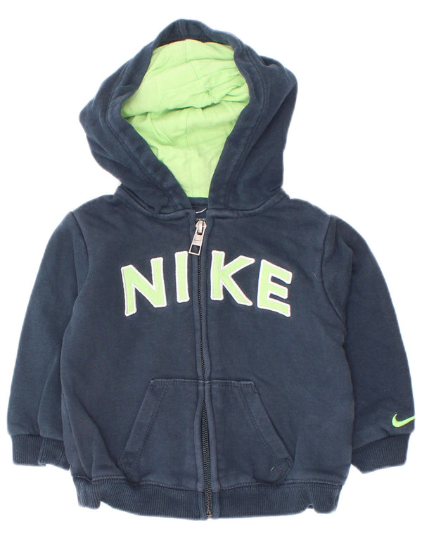 Sweter chłopięcy Nike Baby z grafiką i zamkiem błyskawicznym, 9-12 miesięcy, granatowy, bawełniany